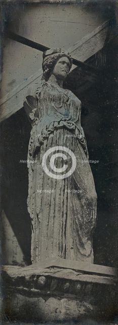 Caryatid, Erechtheion, Athens, 1842. Creator: Joseph Philibert Girault De Prangey.