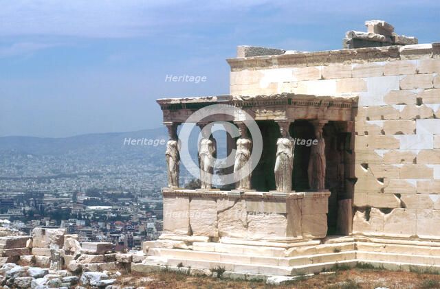 Caryatid porch, the Erectheum, Acropolis, Athens, 5th century BC. Artist: Mnesikles