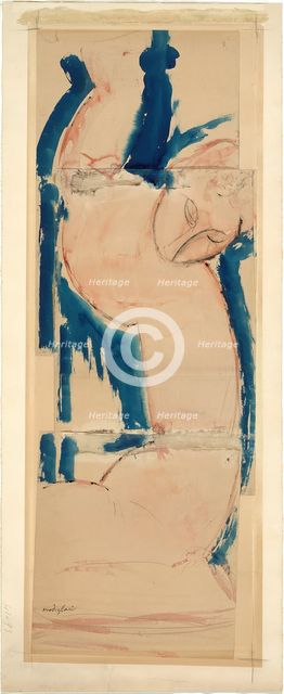 Caryatid: Rose and Blue, 1912-14. Creator: Amadeo Modigliani.