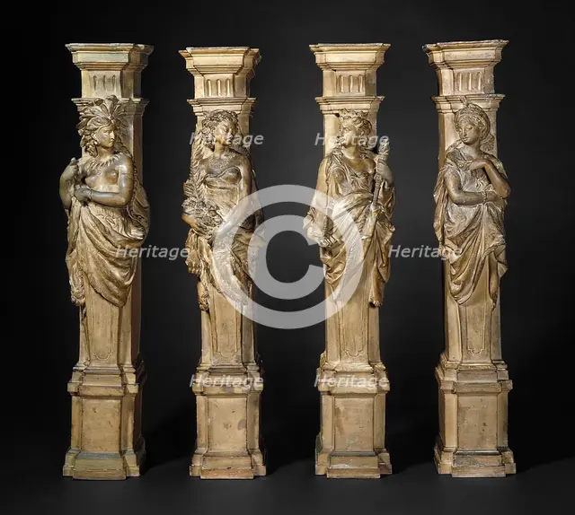 Caryatids of the Four Continents, c.1867. Creator: Jules Dalou.