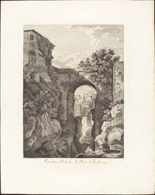 Cascata e Ponte di San Rocco a Tivoli, 1795. Creator: Albert Christoph Dies