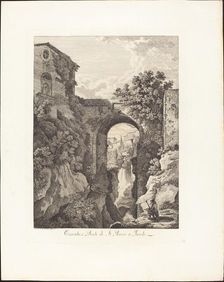 Cascata e Ponte di San Rocco a Tivoli, 1795. Creator: Albert Christoph Dies