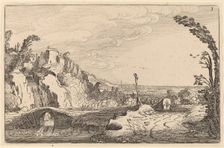Cascade under a Stone Bridge, c. 1616. Creator: Jan van de Velde II
