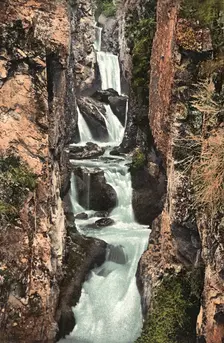 Cascade Waterfall near the Mouth of the Beltyr-Oek River, Left Tributary of the Katun..., 1911-1913. Creator: Sergei Ivanovich Borisov