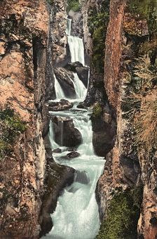 Cascade Waterfall near the Mouth of the Beltyr-Oek River, Left Tributary of the Katun..., 1911-1913. Creator: Sergei Ivanovich Borisov