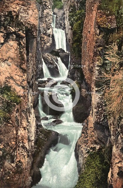Cascade Waterfall near the Mouth of the Beltyr-Oek River, Left Tributary of the Katun..., 1911-1913. Creator: Sergei Ivanovich Borisov.