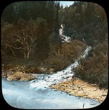 Cascade below Sonamarg, Kashmir, India, late 19th or early 20th century