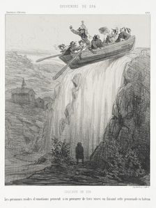 Cascade de Coo. Les personnes avides d'émotions peuvent s'en procurer de très vives..., 1872. Creator: Cham