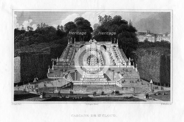 Cascade de St Cloud, Paris, 1830. Artist: Benjamin Winkles