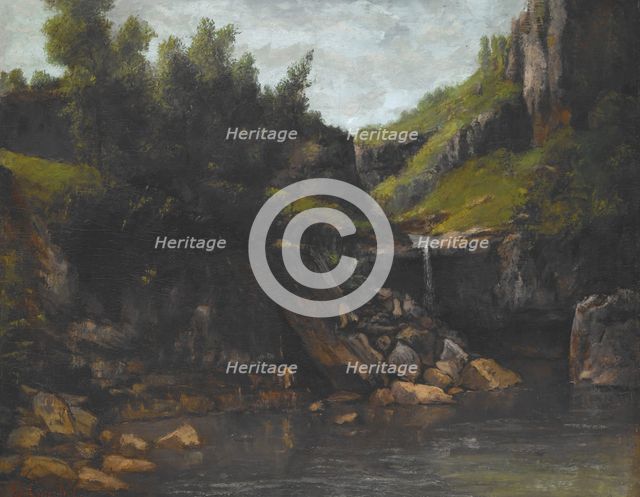 Cascade in a Rocky Landscape, about 1872-1874. Creator: Gustave Courbet.