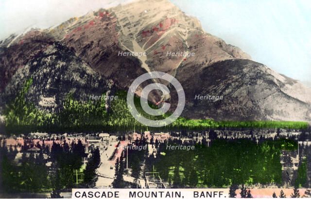 Cascade Mountain, Banff, Alberta, Canada, c1920s.Artist: Cavenders Ltd
