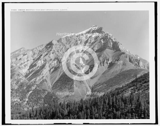 Cascade Mountain from Banff Springs Hotel, Alberta, c1902. Creator: Unknown.