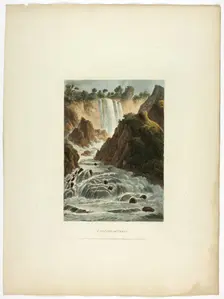 Cascade of Terni, plate fourteen from the Ruins of Rome, March 28, 1798. Creator: Matthew Dubourg