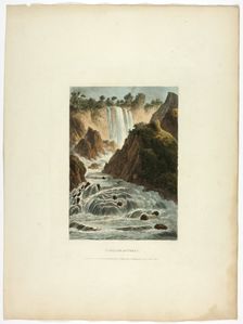Cascade of Terni, plate fourteen from the Ruins of Rome, March 28, 1798. Creator: Matthew Dubourg
