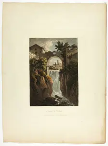 Cascade of Tivoli, plate thirty-nine from the Ruins of Rome, published February 1, 1798. Creator: Matthew Dubourg