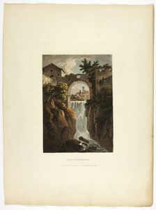 Cascade of Tivoli, plate thirty-nine from the Ruins of Rome, published February 1, 1798. Creator: Matthew Dubourg