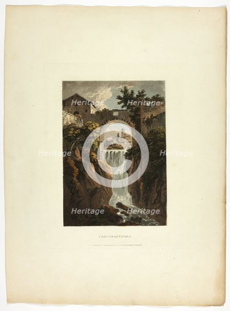 Cascade of Tivoli, plate thirty-nine from the Ruins of Rome, published February 1, 1798. Creator: Matthew Dubourg.