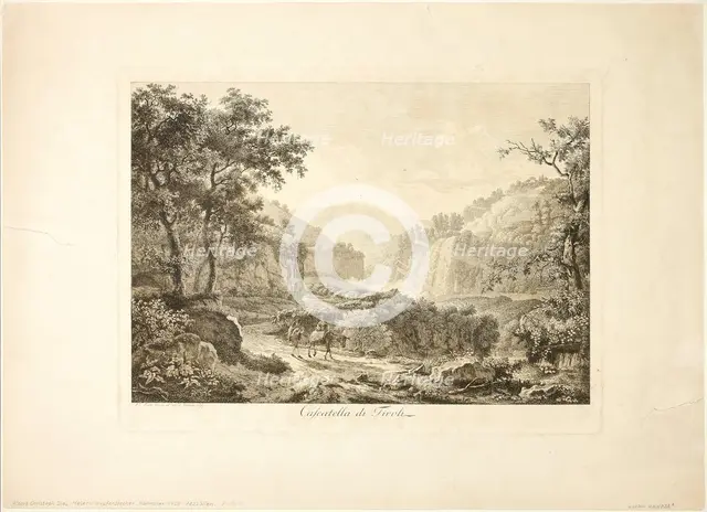 Cascades of Tivoli, 1792. Creator: Albert Christoph Dies.