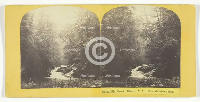 Cascadilla Creek, Ithaca, N.Y. Cascade above dam, 1860/65. Creator: J. C. Burritt.