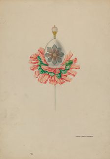 Cascarone (eggshell) Stick Pin, c. 1940. Creator: Harry Mann Waddell