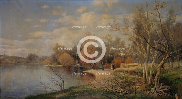 Casa de Campo Pond, 1884. Creator: Cristóbal Férriz y Sicilia.