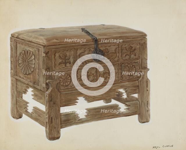 Casa en Mesita or Chest on Stand, c. 1939. Creator: Majel G. Claflin.