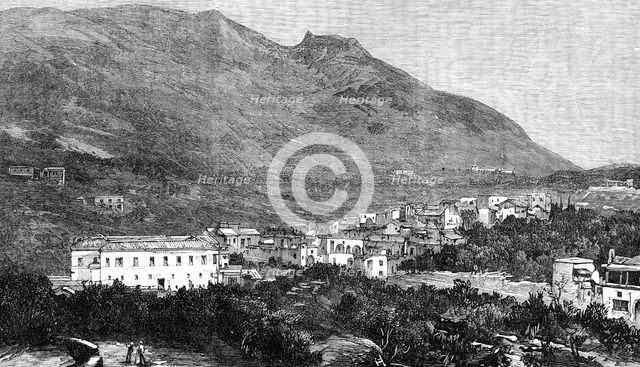 Casamicciola and Mount Epomeo, in the Island of Ischia, Bay of Naples, 1881. Creator: Unknown.