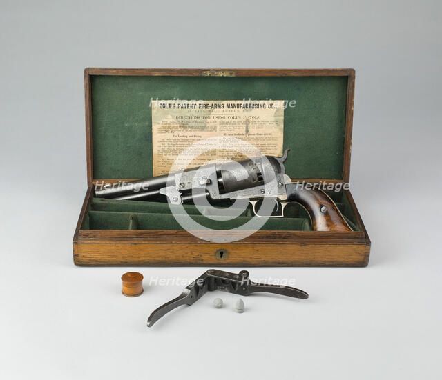 Cased Colt Dragoon Model 1848 (1st issue) Revolver, England, 1848/68. Creator: Unknown.