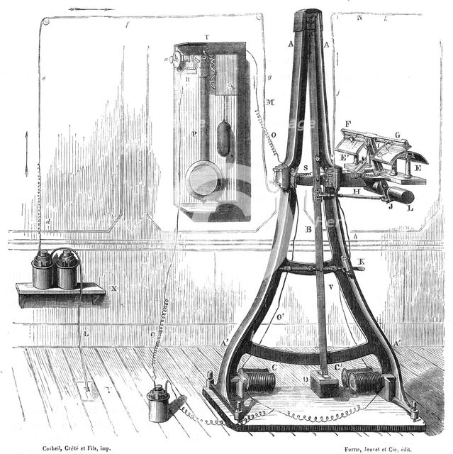 Caselli's pantelegraph of 1865, (c1870). Creator: Anon.