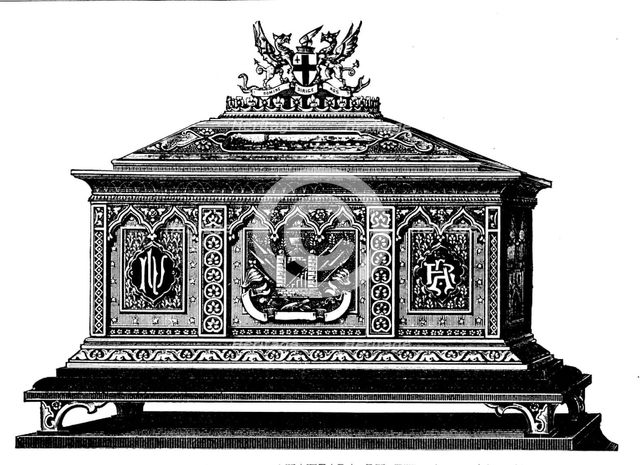 Casket presented to the Shahzada by the City Corporation, 1895. Creator: Unknown.