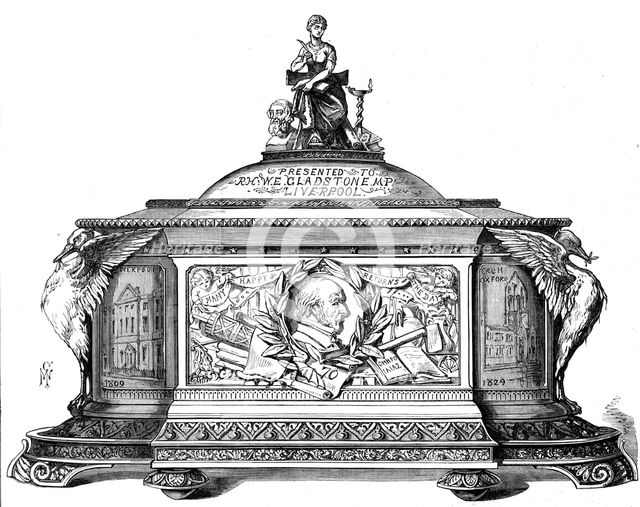 Casket presented to Mr. Gladstone on his birthday, 1880. Creator: Unknown.