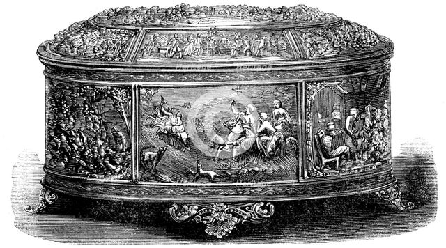 Casket presented to Mr. Stevens, Secretary to the County Fire Office, 1862.  Creator: Unknown.