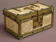 Casket with Painted Roundels, Italy, late 12th-early 13th century. Creator: Unknown