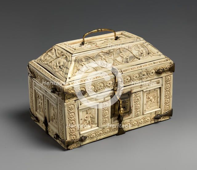 Casket with Warriors and Dancers, Byzantine, 11th century. Creator: Unknown.