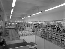 Cash and carry interior, Goldthorpe, South Yorkshire, 1960. Creator: Michael Walters