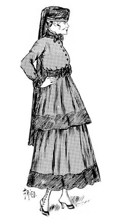 Cashmere woman's fashion with a silk border, 1915