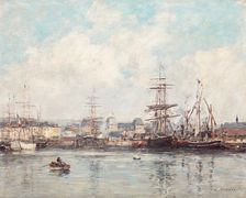 Casimir Delavigne Basin at Le Havre, 1874. Creator: Eugene Louis Boudin