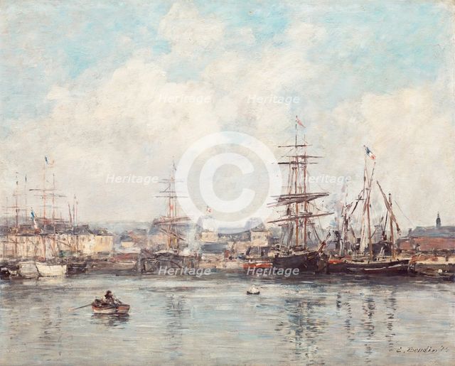 Casimir Delavigne Basin at Le Havre, 1874. Creator: Eugene Louis Boudin.