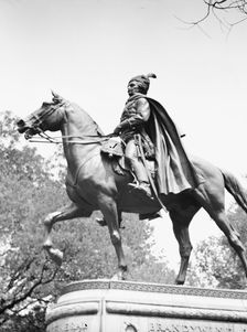 Casimir Pulaski - Equestrian statues in Washington, D.C., between 1911 and 1942. Creator: Arnold Genthe
