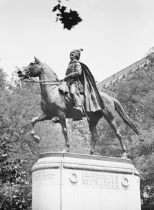 Casimir Pulaski - Equestrian statues in Washington, D.C., between 1911 and 1942. Creator: Arnold Genthe