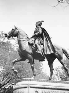 Casimir Pulaski - Equestrian statues in Washington, D.C., between 1911 and 1942. Creator: Arnold Genthe