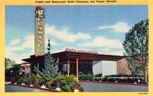Casino and Restaurant, Hotel Flamingo, Las Vegas, Nevada postcard, 1947