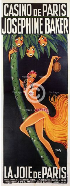 Casino de Paris. Josephine Baker. La Joie de Paris, ca 1932. Creator: Zig (Louis Gaudin) (1882-1936).