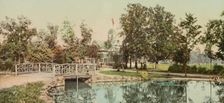 Casino from the lily pond, Belle Isle Park, Detroit, ca 1900. Creator: Unknown