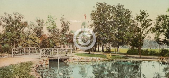 Casino from the lily pond, Belle Isle Park, Detroit, ca 1900. Creator: Unknown.