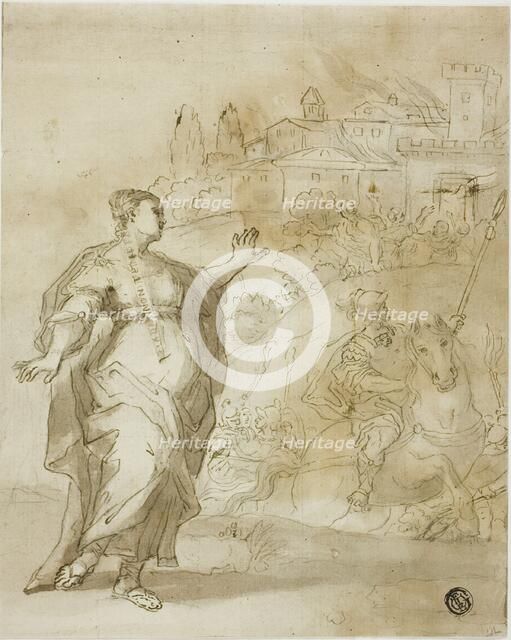 Cassandra Before the Burning City of Troy, n.d. Creator: Unknown.