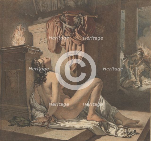 Cassandra Imploring Athena for Revenge Against Ajax, 1795-1838. Creator: Jérome Martin Langlois the Younger.