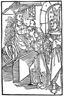 Cassandra, legendary Trojan princess and prophetess, delivering a prophecy