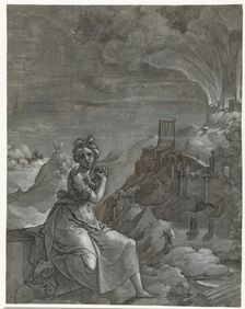 Cassandra predicts the downfall of Troy, 1550-1555. Artist: Groningen, Jan Swart van (1500-after 1562)
