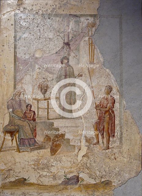 Cassandra predicts the downfall of Troy, 1st H. 1st cen. AD. Artist: Roman-Pompeian wall painting  